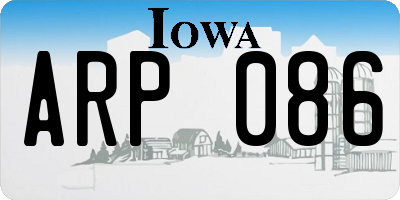 IA license plate ARP086