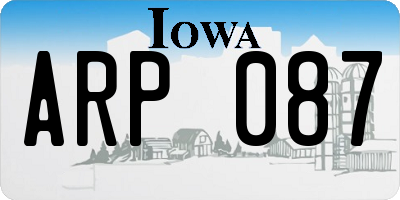 IA license plate ARP087