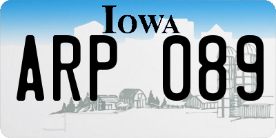 IA license plate ARP089