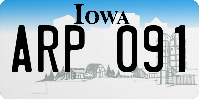 IA license plate ARP091