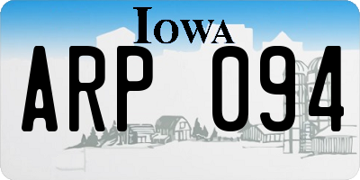 IA license plate ARP094