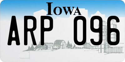 IA license plate ARP096