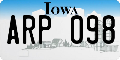 IA license plate ARP098