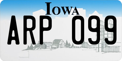 IA license plate ARP099