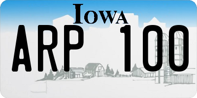 IA license plate ARP100