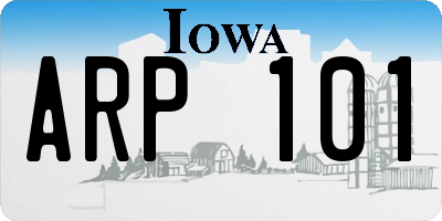 IA license plate ARP101
