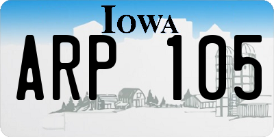 IA license plate ARP105
