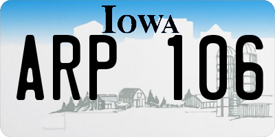 IA license plate ARP106