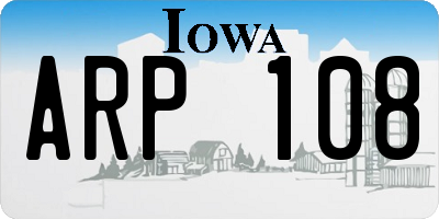 IA license plate ARP108