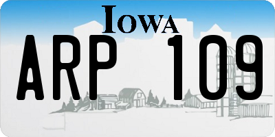 IA license plate ARP109