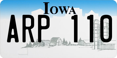 IA license plate ARP110