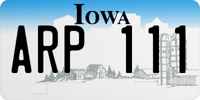 IA license plate ARP111