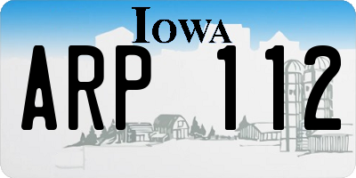 IA license plate ARP112