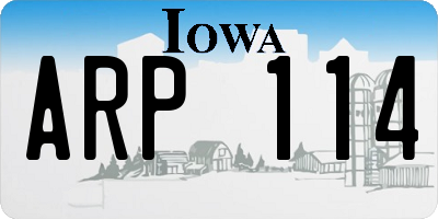 IA license plate ARP114