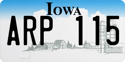 IA license plate ARP115