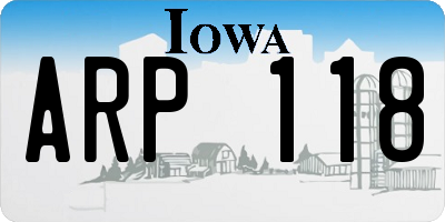 IA license plate ARP118