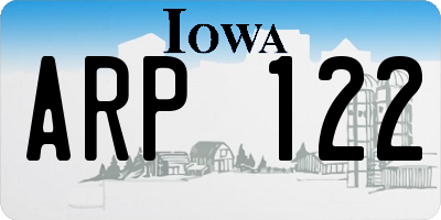 IA license plate ARP122