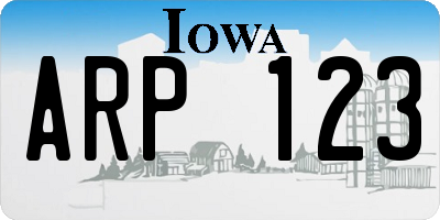 IA license plate ARP123