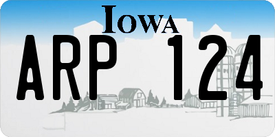 IA license plate ARP124