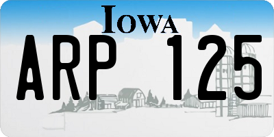 IA license plate ARP125