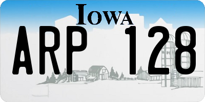IA license plate ARP128