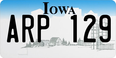 IA license plate ARP129