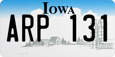 IA license plate ARP131