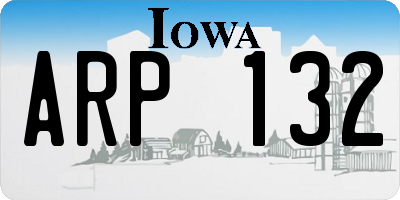 IA license plate ARP132
