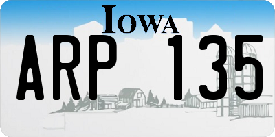IA license plate ARP135