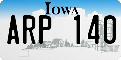 IA license plate ARP140