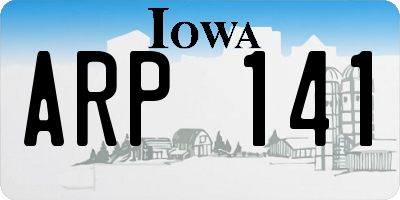 IA license plate ARP141