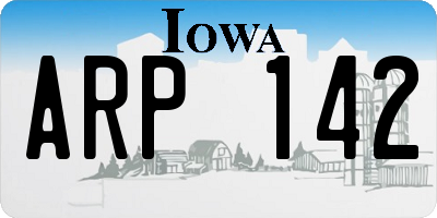 IA license plate ARP142