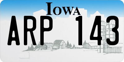 IA license plate ARP143