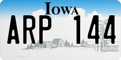 IA license plate ARP144