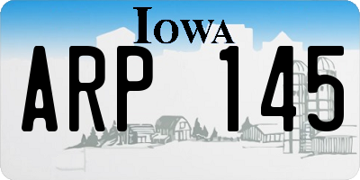 IA license plate ARP145