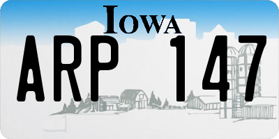 IA license plate ARP147