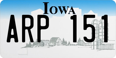 IA license plate ARP151