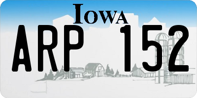 IA license plate ARP152