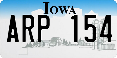 IA license plate ARP154