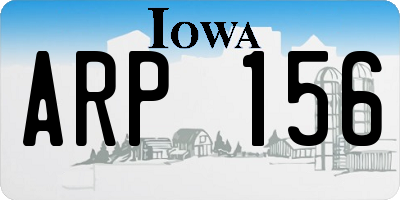 IA license plate ARP156