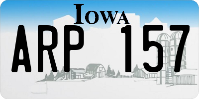IA license plate ARP157