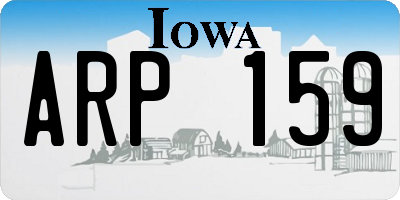 IA license plate ARP159