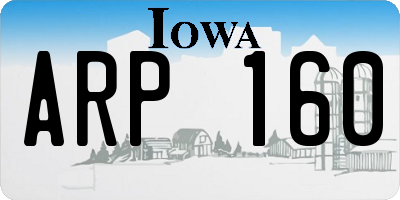 IA license plate ARP160