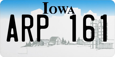 IA license plate ARP161