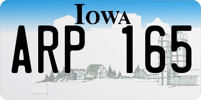 IA license plate ARP165