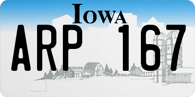 IA license plate ARP167