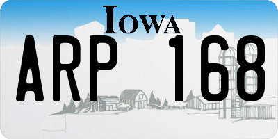 IA license plate ARP168