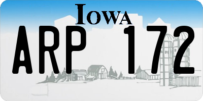 IA license plate ARP172