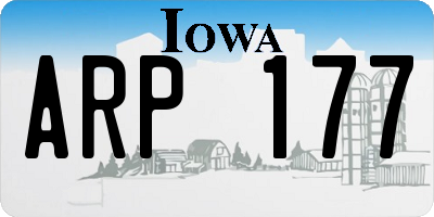 IA license plate ARP177