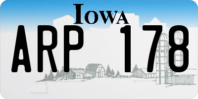 IA license plate ARP178